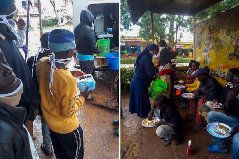 Due to the pandemic, Sr. Winnie and USC staff can only serve food three days a week. The boys are encouraged to take leftovers, so they'll have meals for the remaining days.(Photo from USC Facebook Page)