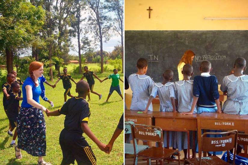 The service learning group visited Bigwa Sisters' Secondary School in Morogoro, Tanzania to tutor the students in English.