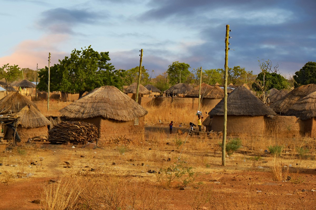 Landscape photo of a country village in Ghana.