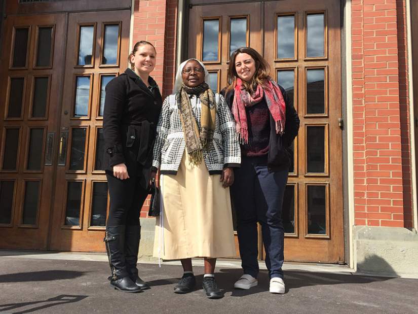 Sr. Bibiana does some sightseeing in Scranton, PA with ASEC staff Tara Gregory and Rosemary Shaver.