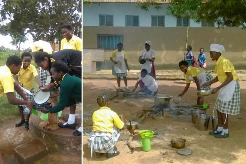 The girls participate in home economics class. Donations acquired by SLDI alumna Sr. Christine have changed the face of Holy Trinity and enhanced the learning and living environment for the girls enrolled at this school.