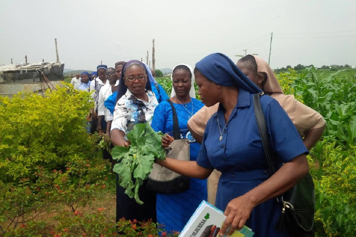 SLDI participants in Nigeria walking through Pastor Usman's 