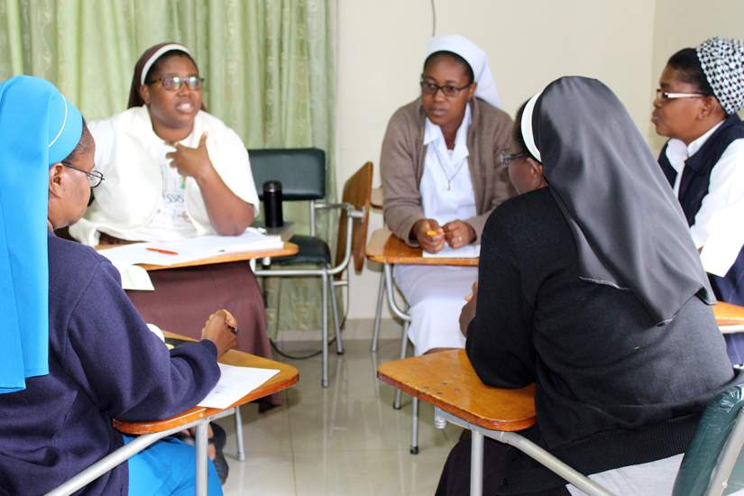 SLDI students (from L-R) Sr. Anastasia M’lauzi, Sr. Elvine Msimuko, Sr. Margaret Banda, Sr. Martha Phiri, Sr. Clare Machisa and Sr. Memory Zingwaya worked together to submit a field report on their visit (PDF).