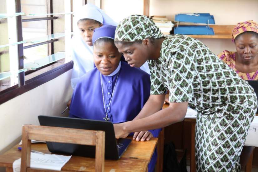 HESA sisters participate in an orientation in Ghana