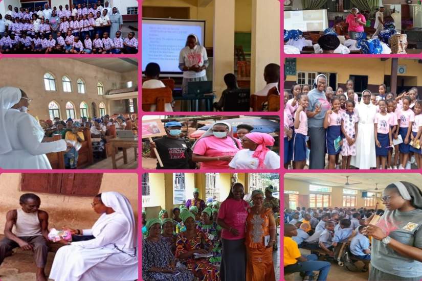 In her role as a hospital administrator, Sr. Grace Akunna John-Emezi, HHCJ, engages with various communities in Africa to promote her mission of breast cancer awareness.