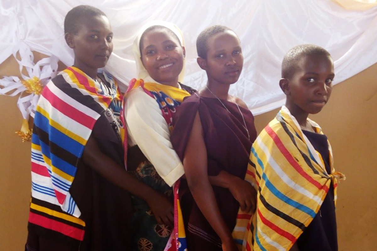 Sr. Maria (second from left) celebrating 2018 Christmas with Maasai society in Kilimanjaro, Tanzania. She says, 