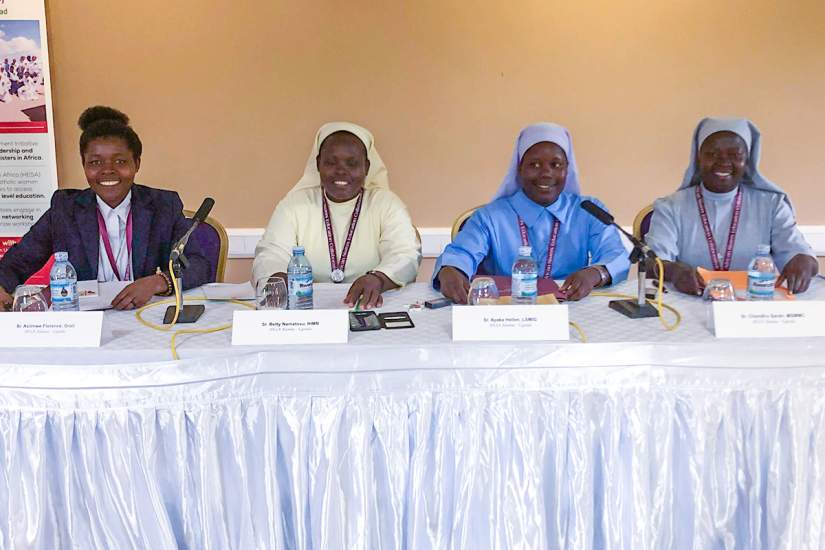 Sr. Mary Sarah Chandiru (right) served as a representative on the HESA alumnae panel at the inaugural 2019 HESA Partners Conference.
