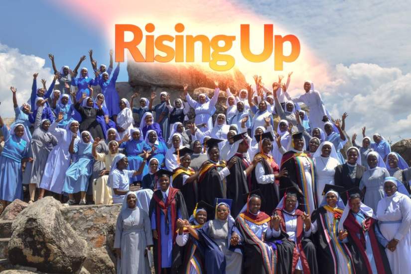 Sisters celebrate the graduation of HESA participants from ASEC partner university, St. Augustine University College (SAUT), in Mwanza, Tanzania (2019).