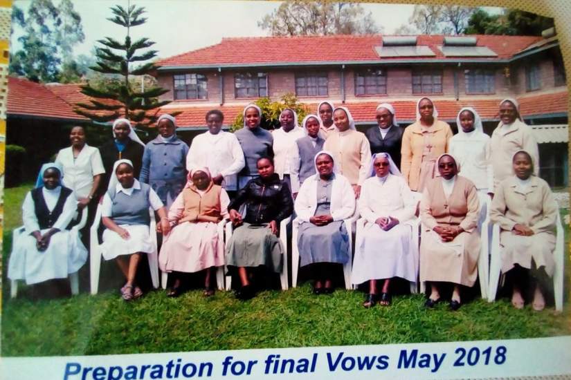 The 25 junior sisters that participated in Sr. Caroline's workshop in preparation for final vows in May, 2018.