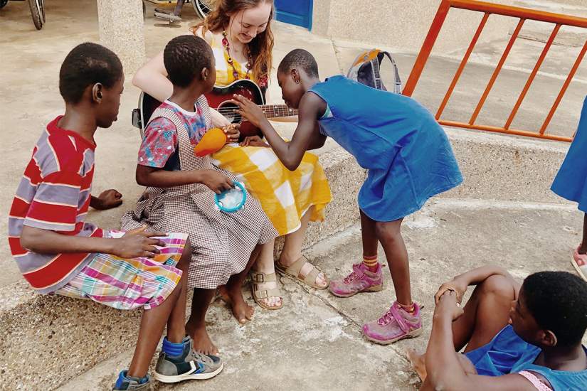 The hardest part for Kirsten was not knowing how to speak Twi and communicate with the children. But, she discovered that music was their universal language.