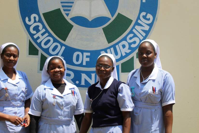HESA students studying at Monze Registered Nurse and Midwife Program in Zambia.