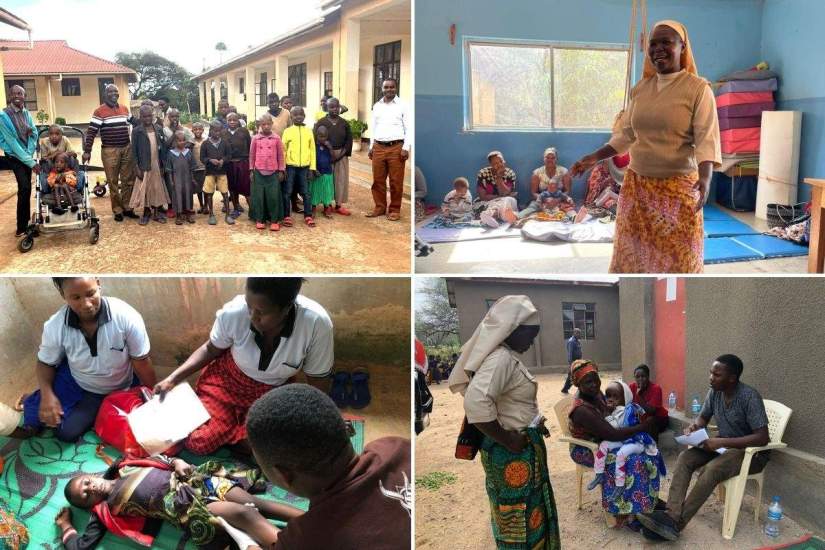 Photos from Mama Kevina Hope Center for Children with Disabilities in Tanzania, provided by Sr. Swai (pictured top and bottom right).