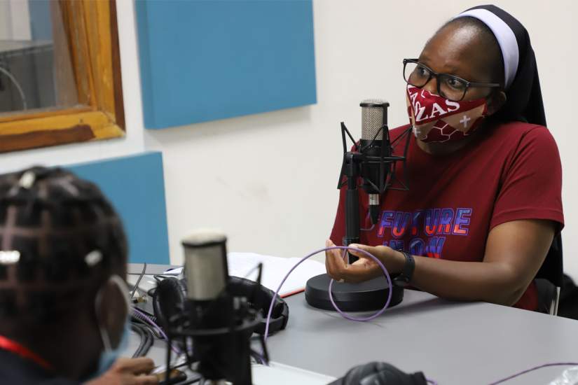 Sr. Astridah recognized that most public health messages regarding the pandemic were only being transmitted in English, which made the information inaccessible to many Zambian citizens. So, she invited other sisters on her radio program in order to translate critical pandemic information to local dialects.