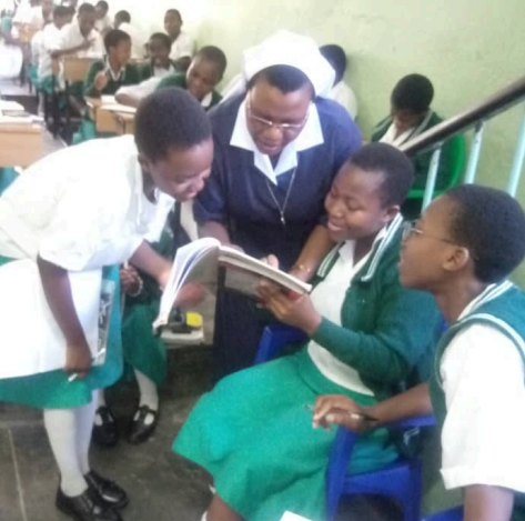 Sr. Agnes Mmanga, SOL, at Stella Maris Girls Secondary School.