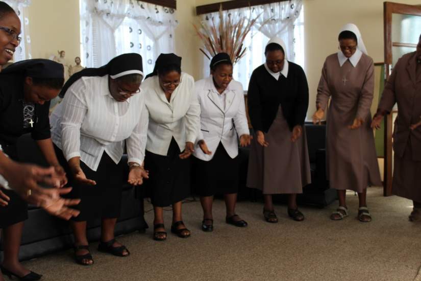 Sisters from the SLDI Administration Workshop in Lesotho (March 2017) sing “Lord, You picked me up from the floor...