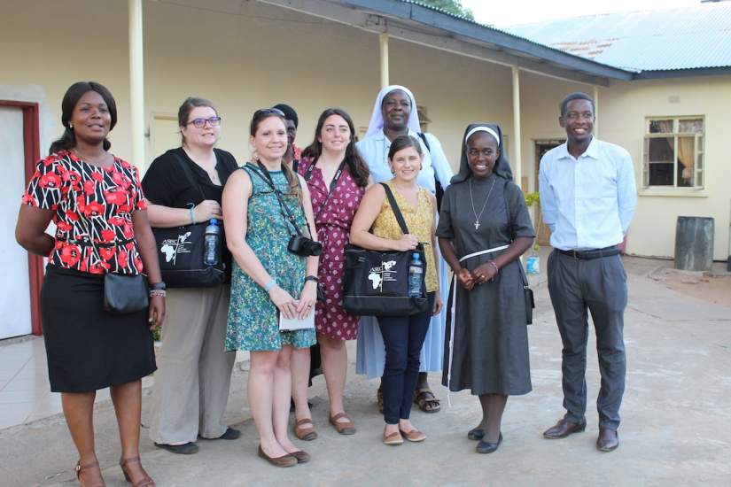 ASEC staff from the U.S. with some of the staff at Makunka Rural Health Centre in Livingstone, Zambia.