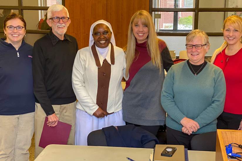 Sr. Kevin with her dissertation committee and readers.