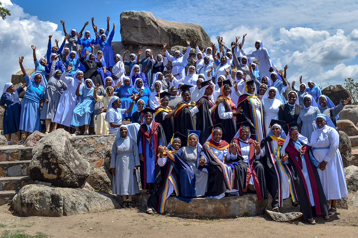 Sisters celebrate the graduation of HESA participants from ASEC partner university, St. Augustine University College (SAUT), in Mwanza, Tanzania (2019).