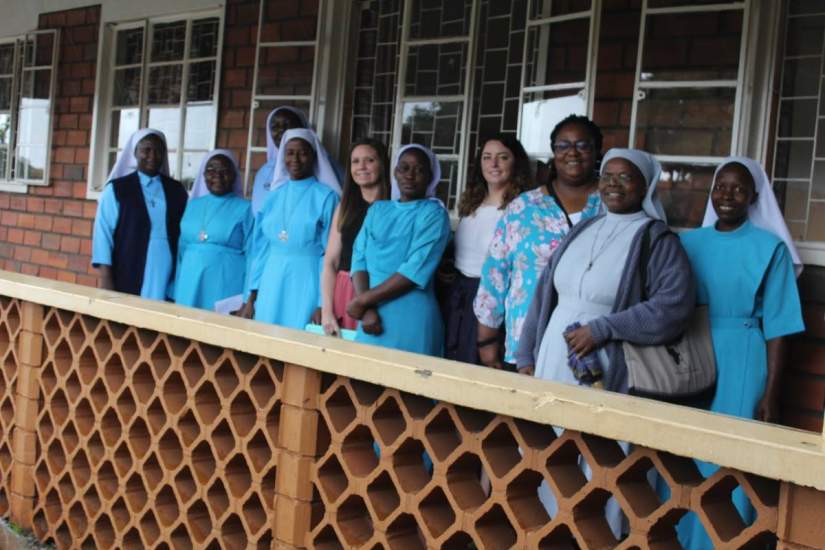 ASEC staff with the Good Shepherd Sisters during a site visit to Mapeera Bakateyamba Home for the Elderly and Sick in Uganda (June, 2019).