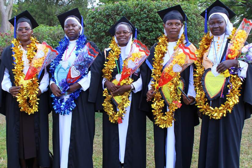 Sr. Mary Sarah (right) graduated from the University of Kisubi in Uganda through ASEC's Higher Education for Sisters in Africa (HESA) program. She received her Bachelor’s in Business Administration and is now using the skills she learned to strengthen the vitality of her congregation.