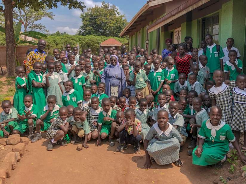 ASEC staff and partners visit to Kikyusa Primary & Secondary schools in Kikyusa, Uganda, run by the Sisters of Mercy of the Holy Cross (MHC).