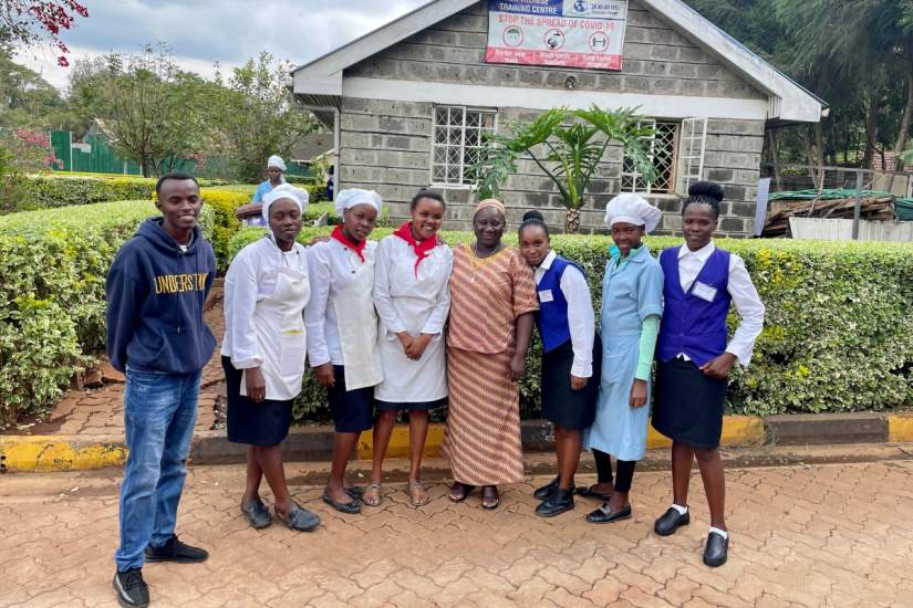 Students outside of St. Therese Vocational Training Centre