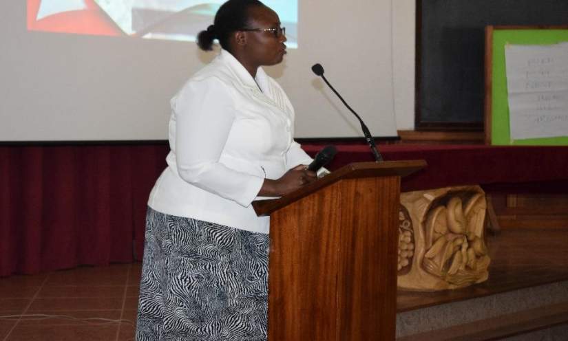 Sr. Delvin is responsible for safeguarding and promoting quality care for children in Kenya. Here she is addressing AOSK Catholic Care for Children in Kenya (CCCK) participants about advocating for children.