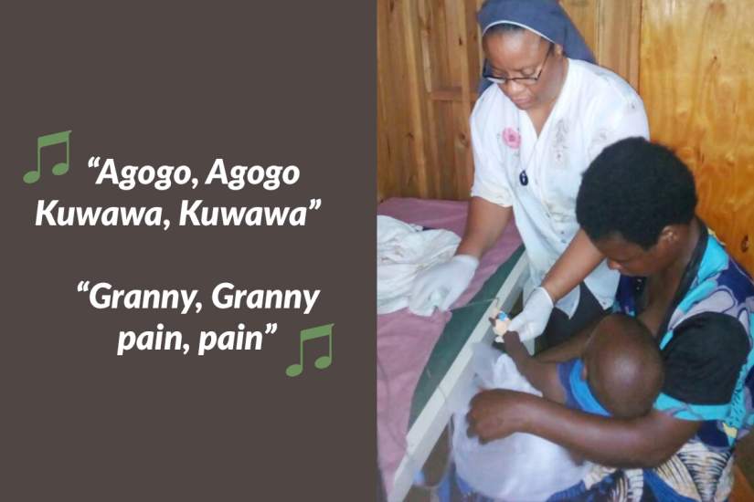 “’Agogo, Agogo, (Granny, Granny), Kuwawa, Kuwawa, (pain, pain)’ – This is a new song I have learnt from children each time I am giving them [a malaria] injection in our clinic.” -Sr. Grace Akpan, MMM