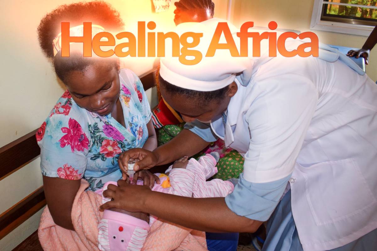 Catholic sisters are using their ASEC-sponsored education to provide healthcare and medical services to Africa's poor and vulnerable. Here, Sr. Monica Kissoly, SCC, an SLDI alumna in Tanzania, attends to a newborn baby at a women & children's clinic at Holy Cross Health Centre in Morogoro.