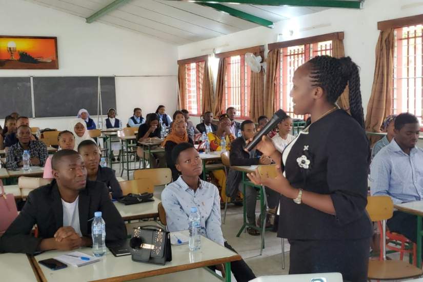 Sr. Jackline Mwikali Mwongela, IBVM, leading the Talitha Kum Youth Ambassadors Training of Trainers Workshop in Dodoma, Tanzania.