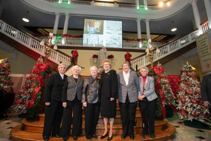 (Left to Right) ASEC Founding Mothers Sr. Marie Lucey, OSF, Sr. Mary Reap, IHM, Sr. Anne Munley, IHM, Sr. Carol Jean Vale, SSJ, Sr. Marcia Sichol, SHCJ, and Sr. Kathryn Miller, SSJ. (Not pictured: Sr. Anita Cattafesta, OSF).