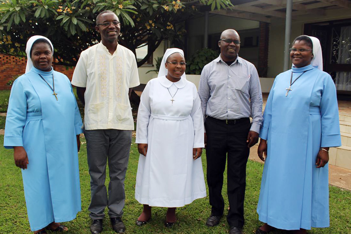 From Left to Right: Sr. Christine Phiri, Sampa Kalungu, Sr. Mwila Hachoofwe (center), Mr. Adam Daka, Sr. Prisca Phiri