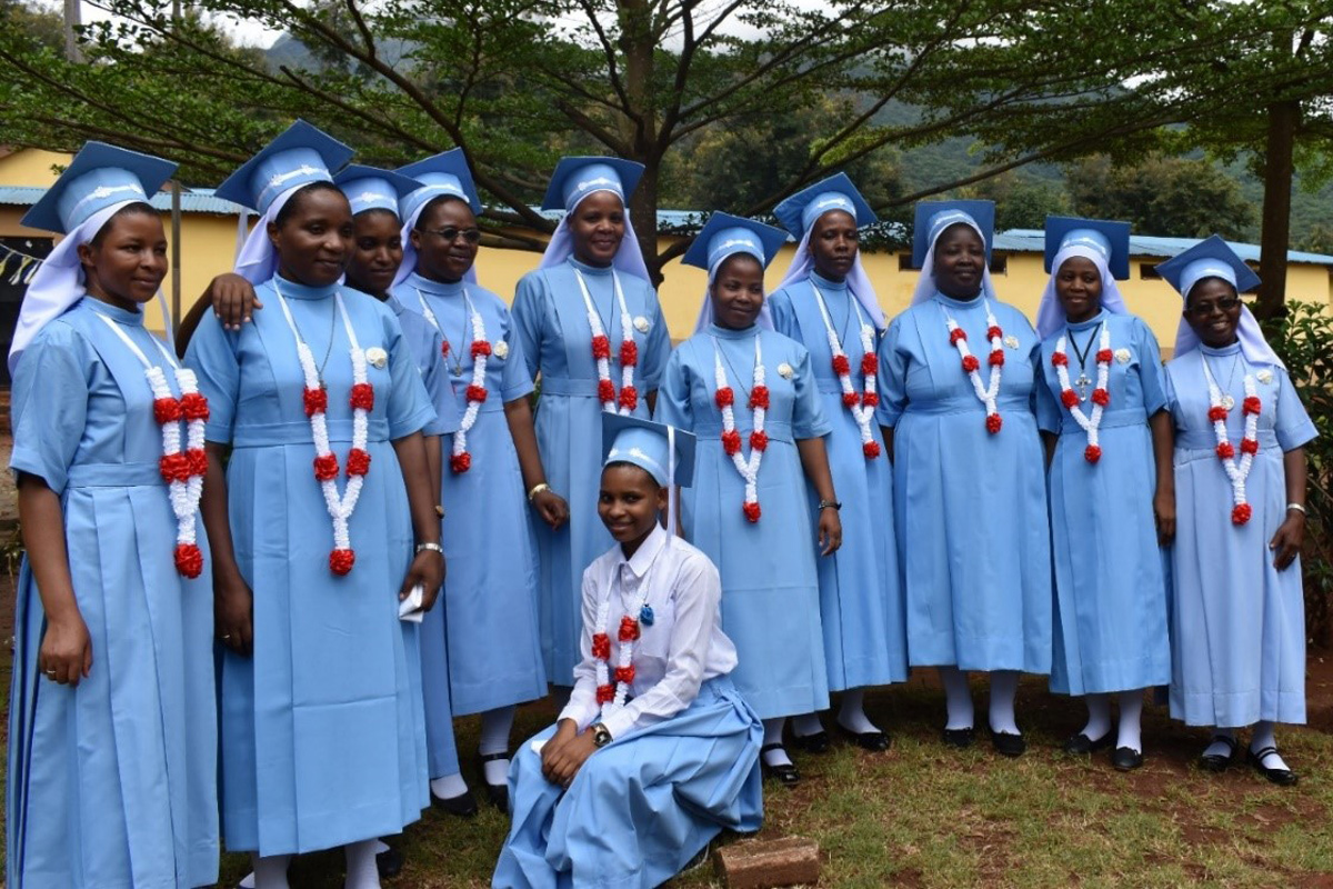 Sr. Magreth, (standing, 4th from left) graduated from the Bigwa Sisters Secondary School in May 2019. She received funding to attend school from the generous donors of ASEC's Scholarship Program.