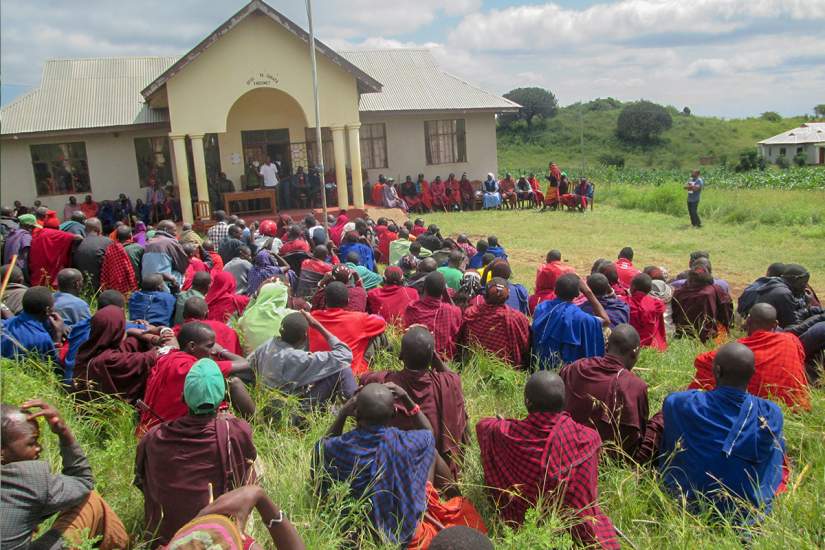In Longido, a Maasai village in the Arusha region of Tanzania, Sr. Benedicta speaks to the community about the importance of clean water, educating their youth and respect for women.