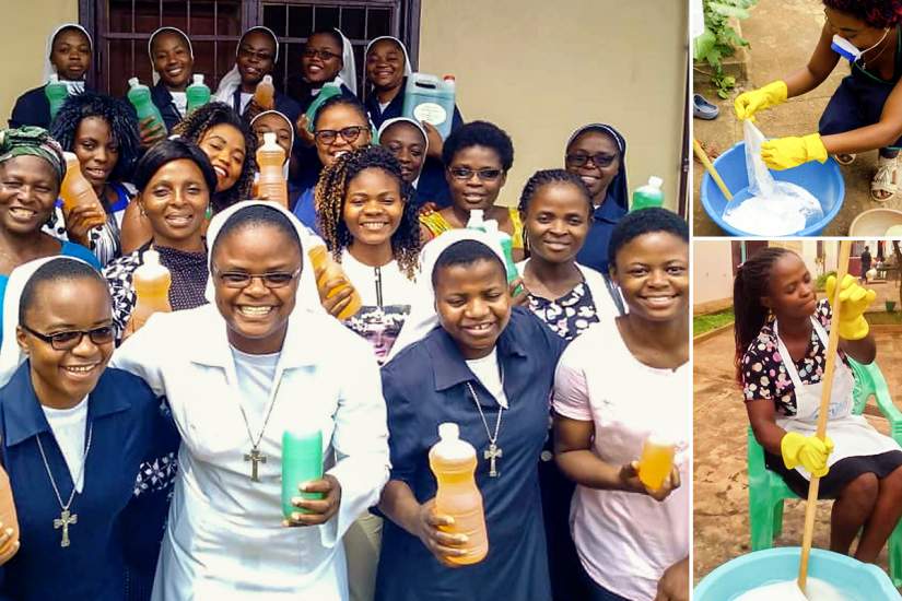 In Cameroon, SLDI alumna Sr. Felicitas organizes sessions to train women in liquid soap and bleach production, instilling a sense of pride by giving them the ability to generate income for themselves.
