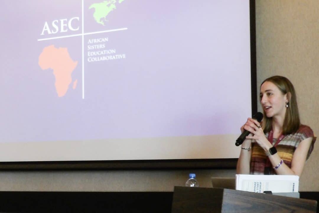 Megan Wescott ASEC’s Digital - Social Media Specialist presents on visual storytelling and social media strategy during the alumnae workshop in Zambia